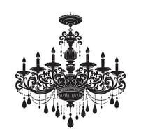 chandelier illustration icon silhouette style vector