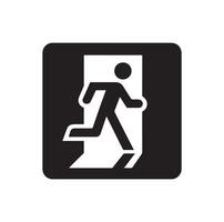 Emergency exit illustration, escape route sign and symbol vector
