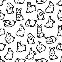 Seamless pattern with bunny vector