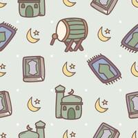 Seamless pattern with moslem doodle vector