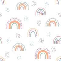 Seamless pattern with rainbow vector
