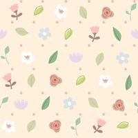 Seamless pattern with cute floral vector