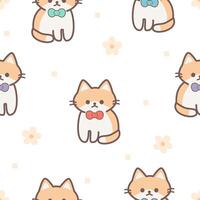 Seamless pattern with cat vector