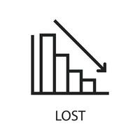 lost flat icon outline art vector