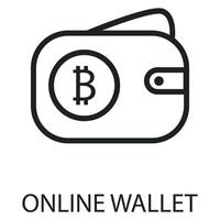online wallet flat icon outline art vector