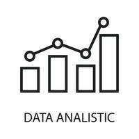 data analytics flat icon outline art vector