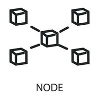 node flat icon outline art vector