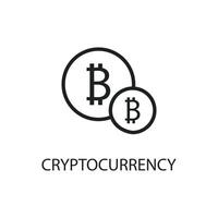 crypto coin flat icon outline art vector