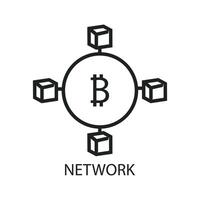 network flat icon outline art vector