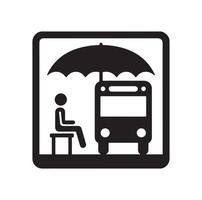 Bus stop icon illustration vector