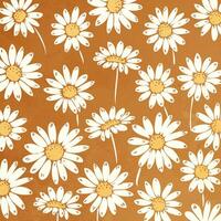 a wallpaper with daisies on it is painted in yellow and white. vector