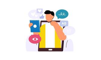 Modern social media problems, peculiarities and differences vector