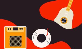 Jazz music. Concert instruments, posters with piano, saxophone vector