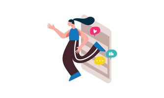 Modern social media problems, peculiarities and differences vector
