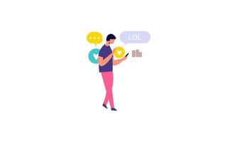 Modern social media problems, peculiarities and differences vector