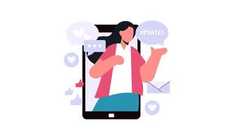 Modern social media problems, peculiarities and differences vector