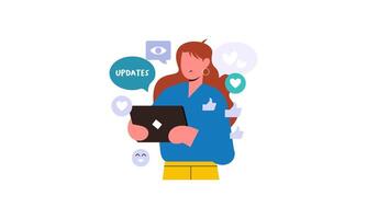 Modern social media problems, peculiarities and differences vector