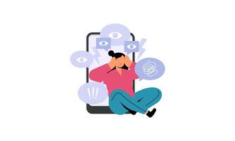 Modern social media problems, peculiarities and differences vector