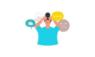 Modern social media problems, peculiarities and differences vector