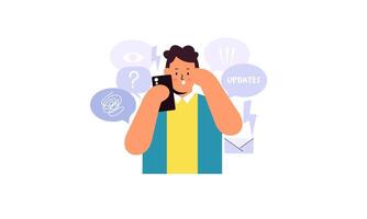 Modern social media problems, peculiarities and differences vector