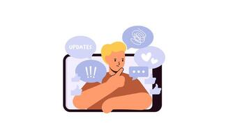 Modern social media problems, peculiarities and differences vector