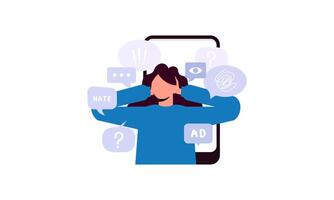 Modern social media problems, peculiarities and differences vector