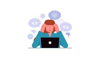 Modern social media problems, peculiarities and differences vector