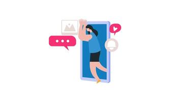 Modern social media problems, peculiarities and differences vector