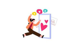 Modern social media problems, peculiarities and differences vector