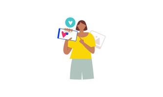 Modern social media problems, peculiarities and differences vector