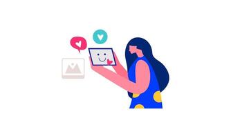 Modern social media problems, peculiarities and differences vector