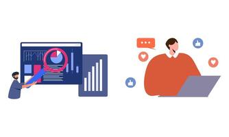 Information technology business, work in internet illustration vector