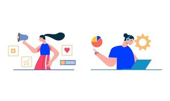 Information technology business, work in internet illustration vector