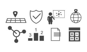 Data analytics icon set. Big data analysis technology symbol vector