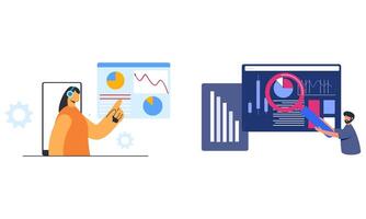 Information technology business, work in internet illustration vector
