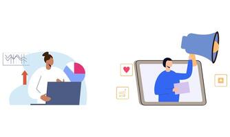 Information technology business, work in internet illustration vector