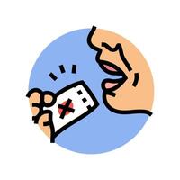 ingestion harmful substances color icon illustration vector