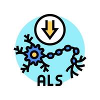 amiotrófico lateral esclerosis enfermedad color icono ilustración vector