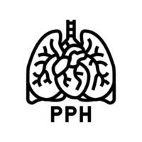 primary pulmonary hypertension line icon illustration vector