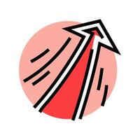 arrow pointing upward progress color icon illustration vector