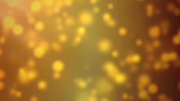 Golden yellow fuzzy blinking light fragments on golden yellow abstract background. video