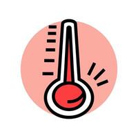 rising temperature gauge progress color icon illustration vector
