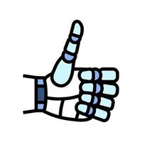 thumb up robot hand gesture color icon illustration vector