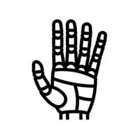 palm robot hand gesture line icon illustration vector