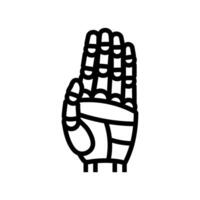 stop robot hand gesture line icon illustration vector
