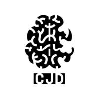 creutzfeldt jakob disease glyph icon illustration vector