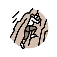 climbing mountain progress color icon illustration vector