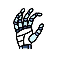 hold robot hand gesture color icon illustration vector