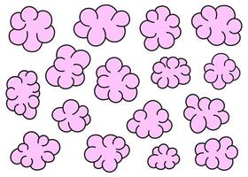 Pink bubble abstract shapes set. Various shapes in a bubbly style. Trendy y2k balloon objects. Graffiti elements. Isolated on white background. vector