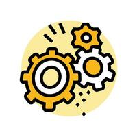 moving gears progress color icon illustration vector